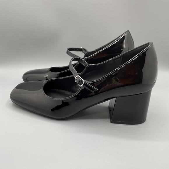 Steve Madden Irelee Heels Size 8.5 Black Patent Mary Jane Shoes Y2K Whimsigoth - Picture 4 of 10